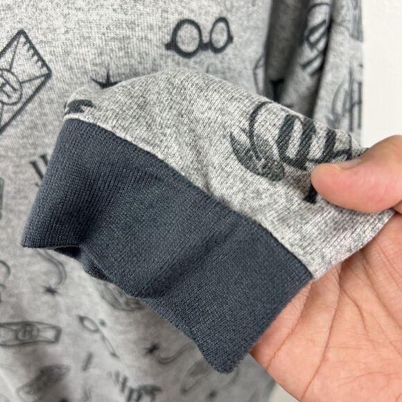 Wizarding World of Harry Potter Sweater Women Large Grey Blue AOP Pullover Sleep - Picture 9 of 12